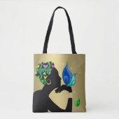 美しい民族女性オールオーバープリントバッグ トートバッグ (正面)