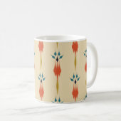 美しい民族抽象芸術イカットアート。シームレスカスル コーヒーマグカップ (正面右)