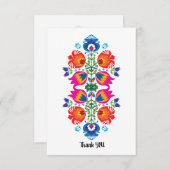 美しい民話ピンク、赤と青ありがとう サンキューカード (正面/裏面)