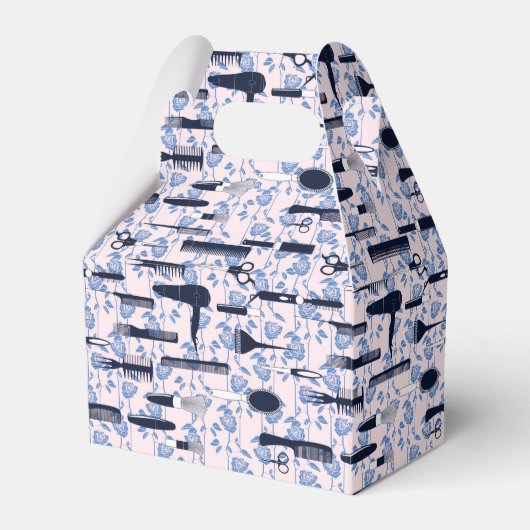 美しい気にブルーバラパターン フェイバーボックス (正面サイド)