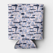 美しい気にブルーバラパターン 缶クーラー (正面)