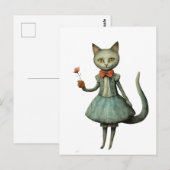 美しい気まぐれな灰色の猫 ポストカード (正面/裏面)