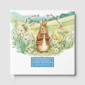 美しい水の色うさぎ赤ちゃんシャワーゲストブック ゲストブック (正面)