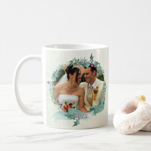 美しい水の色とメリー結婚したクリスマス コーヒーマグカップ (ドーナツ)