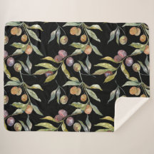 美しい水の色のイタリアンオリーブ模様ブラック