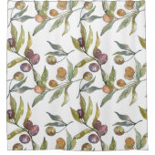 美しい水の色のオリイタリアンブパターン白 シャワーカーテン (正面)