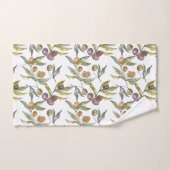 美しい水の色のオリイタリアンブパターン白 バスタオルセット (ハンドタオル)