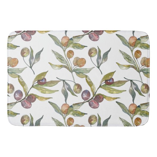 美しい水の色のオリイタリアンブパターン白 バスマット (正面)