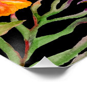 美しい水の色のカカトーオウムの手のスケッチ ポスター (コーナー)