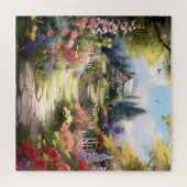 美しい水の色のカントリーガーデン ジグソーパズル (横)