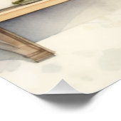 美しい水の色のキッチンシェルフ料理ボトル ポスター (コーナー)