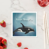 美しい水の色のキラーホエールオルシーナス・オルカ スタンダードカクテルナプキン (インサイチュ)