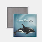 美しい水の色のキラーホエールオルシーナス・オルカ マグネット (正面/裏面)