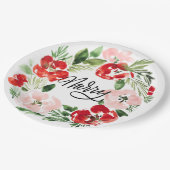 美しい水の色のクリスマスリース メリー ペーパープレート (アングル)