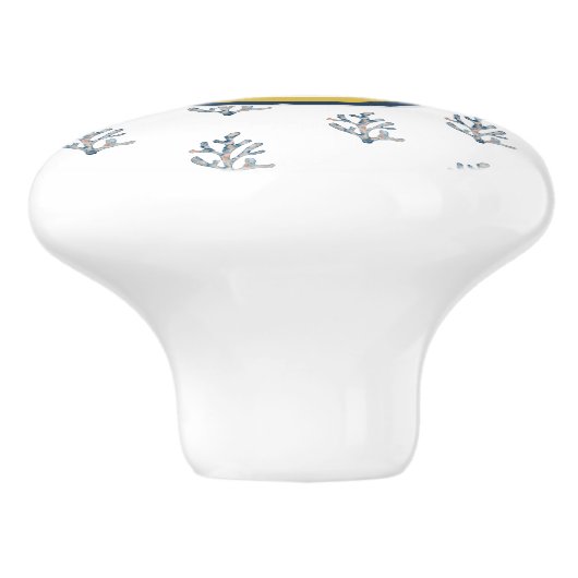 美しい水の色のコーラルオンホワイトビーチコテージ  セラミックノブ (側面)