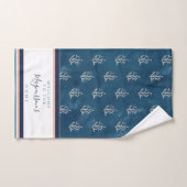 美しい水の色のサンゴろうけつ染めブルーカスタム ハンドタオル (ハンドタオル)