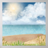 美しい水の色のビーチシーン ポスター (正面)