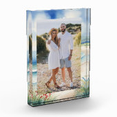 美しい水の色のビーチシーン |写真 フォトブロック (左)