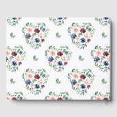 美しい水の色のフローラと緑結婚の ゲストブック (裏面)