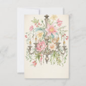 美しい水の色のフローラシャンデリア結婚ズ 出欠カード (裏面)