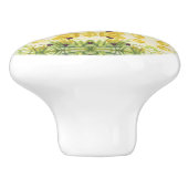 美しい水の色のフローラハートキャビネットプル セラミックノブ (側面)