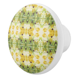 美しい水の色のフローラハートキャビネットプル セラミックノブ