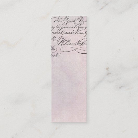 美しい水の色のフローラブックラバーブックマーク スキニー名刺 (裏面)