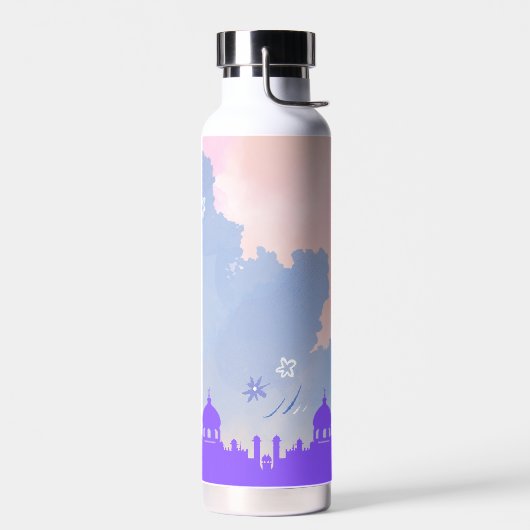 美しい水の色のフローラモスクイスラムの贈り物 ウォーターボトル (左面)