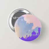 美しい水の色のフローラモスクイスラムの贈り物 缶バッジ (正面&裏面)