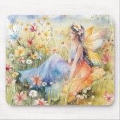 美しい水の色の妖精で牧草地 マウスパッド (正面)