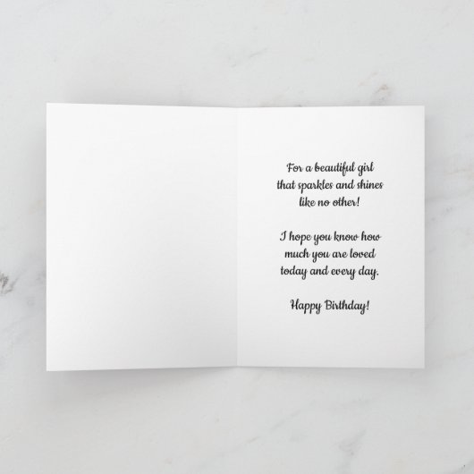 美しい水の色の星13誕生日カード カード (内部)