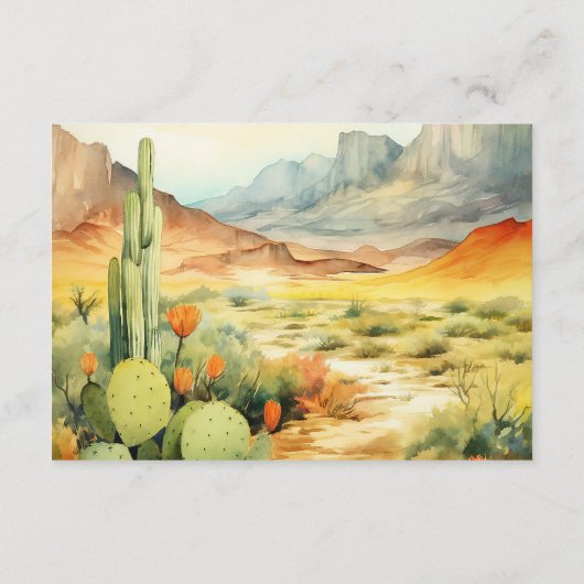 美しい水の色の砂漠サボテン結婚の詳細 エンクロージャーカード (裏面)