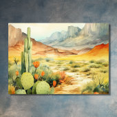 美しい水の色の砂漠サボテン結婚ズ サンキューカード