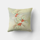 美しい水の色の神聖なベリーデザインクリスマス クッション (裏面)