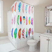 美しい水の色の羽毛コレクション シャワーカーテン (インサイチュ)