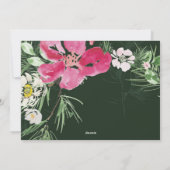 美しい水の色の花リースグリーンクリスマス シーズンカード (裏面)