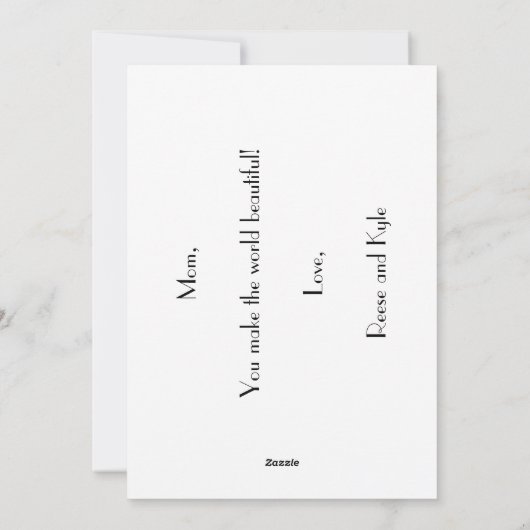 美しい水の色の花幸せな母の日カード シーズンカード (裏面)