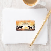 美しい水の色の馬のフィールドのアドレス ラベル (インサイチュ)