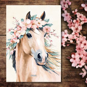 美しい水の色の馬のフローライースター シーズンカード