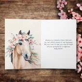 美しい水の色の馬のフローライースター シーズンカード