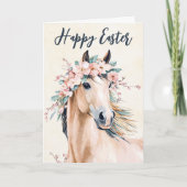 美しい水の色の馬のフローライースター シーズンカード (正面)