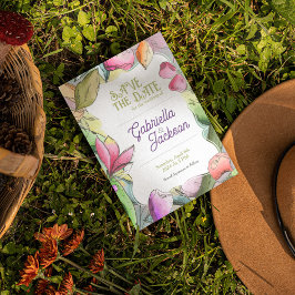 美しい水の色をパーソナライズ縁付き花 セーブザデート