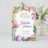 美しい水の色をパーソナライズ縁付き花 セーブザデート (スタンド正面)