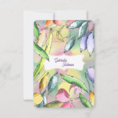 美しい水の色をパーソナライズ縁付き花 セーブザデート (裏面)