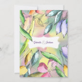 美しい水の色をパーソナライズ縁付き花 招待状 (裏面)