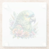 美しい水の色アマゾンオウム ガラスコースター (裏面)