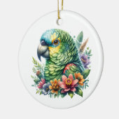 美しい水の色アマゾンパーソナライズされたオウム セラミックオーナメント (左)