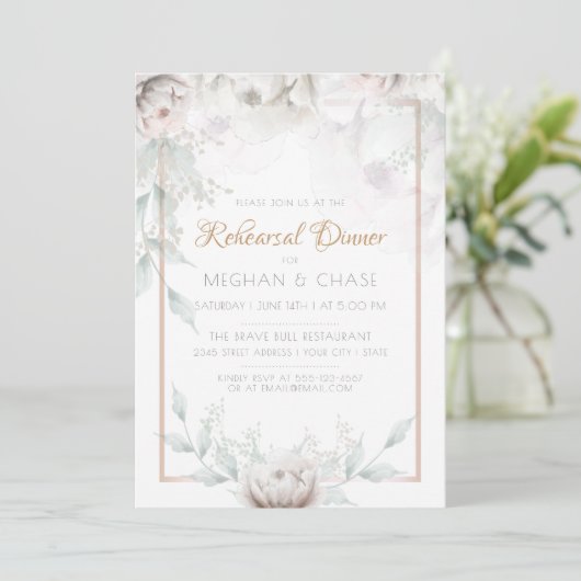 美しい水の色アラバスター牡丹 招待状 (スタンド正面)