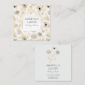 美しい水の色イエローグレーポピーフローラ スクエア名刺 (正面/裏面)