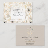 美しい水の色イエローグレーポピーフローラ 名刺 (正面/裏面)